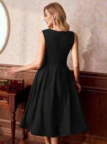 Vintamour Vintage Elegant Women Shift Dress With Pockets Boat Neck Sleeveless A-Line Valentine Day Valentines Clothes Vacation Outfits Woman Summer Outfits For Women Red Dress Birthday Dresses For Women Valentine Day Dress Formal Dresses For Women Valentine's Day Prom Dress Dresses For Women Elegant Birthday Outfits For Women Wedding Guest Dress Women Burgundy Dress Church Clothes Women Valentines Dress Dresses For Women Party