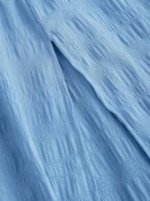 Sweetra 女装 春季款 欧美时尚 新款 系带 挂脖 露背 开衩 纹理 红色 性感 节日 休闲 聚会 时尚 - 藍色 - 查看 5