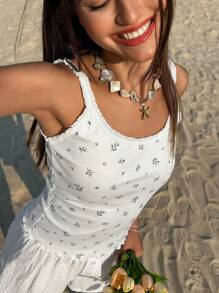 Jouncy Canotta semplice e alla moda da donna con spalline, adatta per l'estate