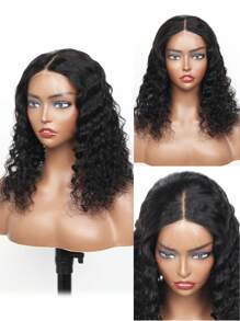 Curly Bob Wig All Ready Wig Pre Bleached Pre Plucked Pre-Cut Lace Invisible 6x4 Lace Glueless Closure Wig Deep Wave 100% Human Hair 9AM HAIR - Natural Black - View 3