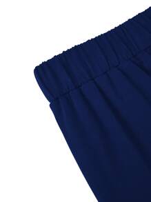 SHEIN Clasi Plus Size Women Rose Embellished Color Block 3/4 Sleeve Blazer & Long Pants Set, Elegant Office Wear - Multicolor - View 7