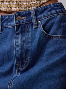 MUSERA Chân váy denim ngắn cạp trung phối đường chỉ tương phản, phong cách đường phố mùa hè, thập niên 90, Y2K, miền Tây, nhạc đồng quê, lễ hội âm nhạc, Ibiza, kỳ nghỉ, thời trang đường phố, đi chơi đêm, mùa thu, mùa đông, Nashville, thường ngày, mùa xuân. - Màu xanh lam - Xem 6