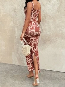 Breezaya 复古风格女式数码花卉印花长裙 - 彩色 - 查看 2