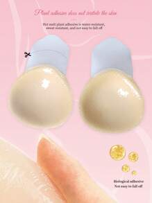 1 Pair Reusable Nipple Covers, Suitable For Daily Wear - Apricot - View 3