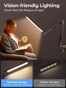 Teckwe Iron Desk Lamp,Modernist Foldable Adjustable Reading Desk Light For Bedroom,Office