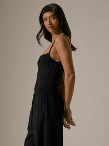 MUSERA Women Cami Top Vacation Casual Spring Summer Holiday - Black - View 4