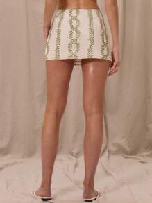 MUSERA Elegant Boho Romantic Mid Rise Patterned Mini Skirt Only For Summer Vacation Holiday Beachwear Ibiza - Multicolor - View 4