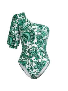 Swim Oasis Women's Retro Print One Piece Swimsuit With Cover Up & Skirt, Vacation & Beach For Summer - Multicolor - View 8