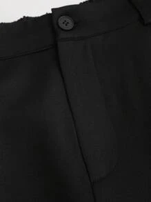 Sweetra 女式夏季无袖金色纽扣百搭上衣和飘逸宽松长裤套装 - 黑色 - 查看 8