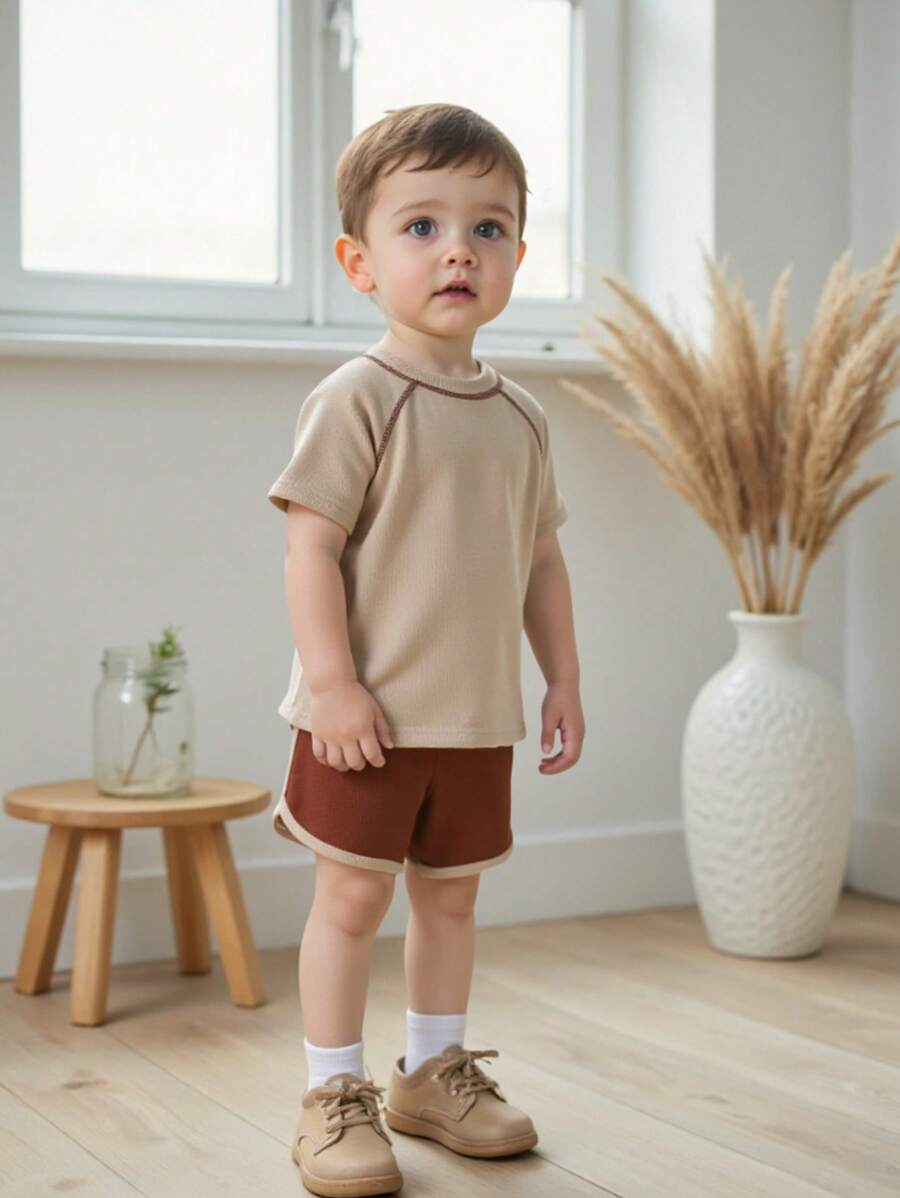 Vintaside Kids Baby Boy Summer Casual Short Sleeve T-Shirt And Shorts Set