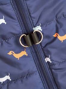 1pc Dog Print Pet Jacket - Soft, Stylish & Waterproof For Outdoor Adventures | Machine Washable - Royal Blue - View 8