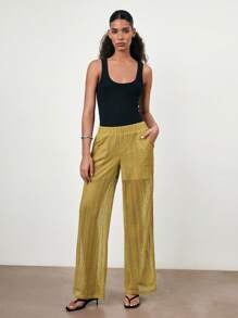 Maija Pantalones rectos de unicolor casual para mujer