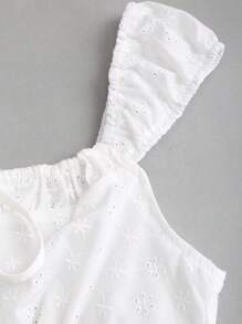 Sweetra Áo cánh hở vai Jacquard phong cách Pháp mùa xuân/hè cho nữ - trắng - Xem 4