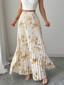 Rafferiza 女士箔褶度假派对百搭长裙 - 杏色 - 查看 6