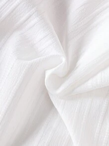 Girls' White Blouse With Ruffle Sleeves, Featuring Textured Fabric That Adds Unique Tactile Quality And Depth To The Design. This Versatile Shirt Can Be Worn To School, Casual Outings, Or More Formal Occasions, Paired With Skirts Or Pants To Showcase A Youthful And Energetic Look - White - View 6