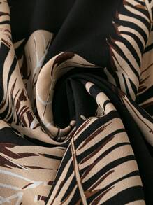 SHEIN VCAY Women's Boho Woven Fabric Regular Length Plus Size Tank Top With Crisscross Straps And Tropical Leaf Print - Multicolor - View 5