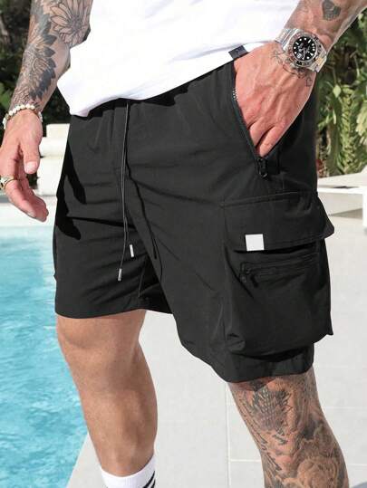 Manfinity Homme 男士夏季休闲纯色工装短裤街头潮流