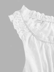 SHEIN MOD Women Plus Size 2Pcs Set, Cutout Detail Waist Fitted Top, Two Pieces Set Plus, Casual Summer Dress, Renaissance Fair, Birthday Women Outfits, White Short Dress, Summer Clothes, Sleeveless Top, White - White - View 5