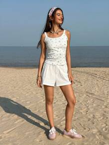 Jouncy Canotta semplice e alla moda da donna con spalline, adatta per l'estate