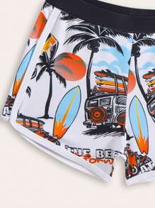 New Style Boy Kids Print Design Swimsuit Set - Multicolor - View 4