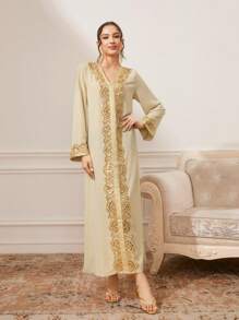 CUCCOO TILAWA 女士时尚优雅编织平底凉鞋 - 金色 - 查看 5