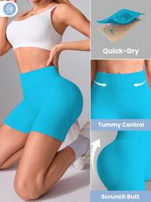 Seamluxe SHEIN Sport Seamless Quick-Dry High Waisted Stretchy Butt-Lifting Sports Shorts Biker Shorts