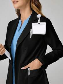 TaskEZ 实验室大褂/白色实验室大褂，长袖，简约时尚，适合夏季 - 黑色 - 查看 7