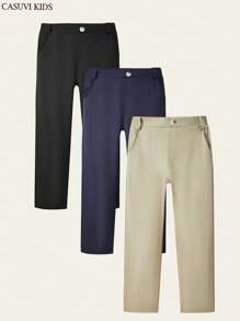 SHEIN Set di pantaloni lunghi casual multifunzionali per ragazzi preadolescenti