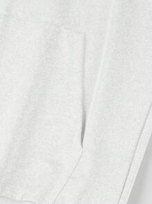 Manfinity EMRG Sudadera holgada para hombre con estampado de letras en inglés, bolsillo canguro y cordón