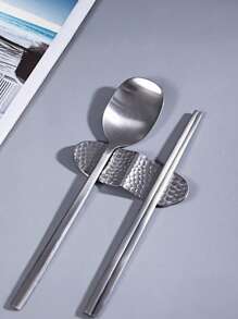 304不锈钢筷子架，日式不锈钢筷子架，创意不锈钢筷子架，可重复使用不粘筷子架勺叉餐具架，厨房小工具，厨房小工具 - 銀色 - 查看 6