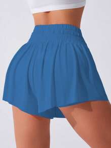 Easithlete 女士纯色抽绳腰日常健身运动短裤毛衣短裤