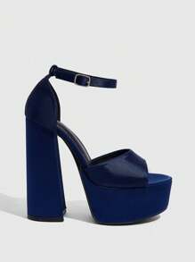 Cuccoo CUCCOO LuxiPop Sandalias de plataforma gruesa con puntera cuadrada y tacón ancho para mujer, tacones altos minimalistas de moda para discoteca, fiesta, Halloween, Navidad, Año Nuevo