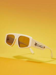 TOM & JERRY X SHEIN Letter & Cartoon Print Women Fashion Glasses - Beige - View 1