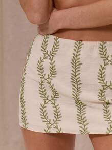 MUSERA Elegant Boho Romantic Mid Rise Patterned Mini Skirt Only For Summer Vacation Holiday Beachwear Ibiza - Multicolor - View 5