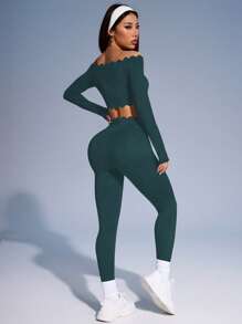 Easithlete Conjunto deportivo de ocio, conjunto de mujer sexy y de moda para correr, yoga y entrenamiento con flecos