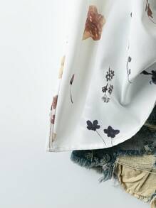 SHEIN VCAY Áo ba lỗ in hoa cỡ lớn cho nữ đi nghỉ mát rộng rãi - Nhiều màu - Xem 3