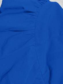 SHEIN Summer Cute Orange Ruffle Trim Vacation Dress For Baby Girl - Blue - View 12
