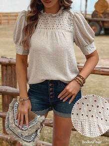 LanaWest 女士休闲宽松针织飘袖 T 恤