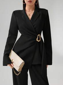 Heiryn Women's Solid Color Long Sleeve Blazer Jacket, Fashion Suitable For Summer,Business Casual Woman