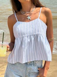 Jouncy New Chic Casual Sweet French-Style Sleeveless Striped Tank Top For Women