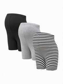 Modmama 3-Pack Women's Maternity Knitted Fabric Short Leggings: Comfortable And Stylish Support For Pregnancy