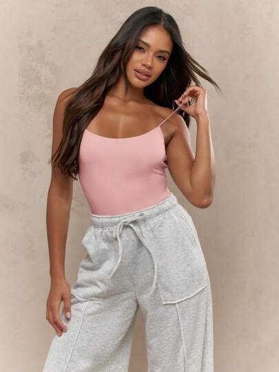 MISSGUIDED Bezszwowy przylegający do ciała pasek Cami Top Spaghetti Podstawowe warstwy Athletic Workout Tank Wieczór Lato Essential Yoga Crop Sports Bra Style Camisole Ćwiczenia Fitness Odzież sportowa