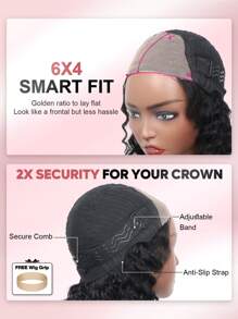 Curly Bob Wig All Ready Wig Pre Bleached Pre Plucked Pre-Cut Lace Invisible 6x4 Lace Glueless Closure Wig Deep Wave 100% Human Hair 9AM HAIR - Natural Black - View 7
