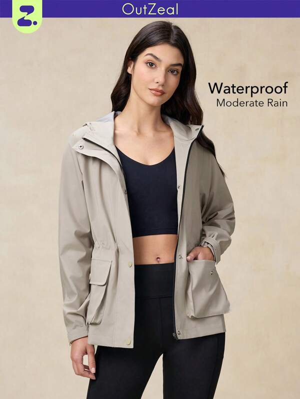 OutZeal Woman WaterProof Lightweight 3L Tech Fabric Hiking Jacket Outdoor Jacket WindShell