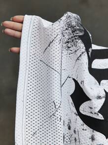 ROMWE MEN Prep 男士夏季休闲撞色印花短袖 T 恤 - 白色 - 查看 13