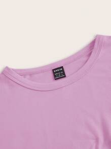 SHEIN EZwear 4件套休闲圆领短袖修身女式T恤，适合夏季穿着 - 彩色 - 查看 5