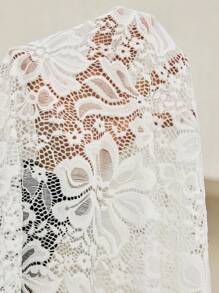 Swim Chiccia Plus Size Women Floral Lace Side Tie Cover-Up & Mini Skirt Set For Vacation For Summer - Black - View 11