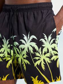 Surfspeed Men's Casual Coconut Tree Print Beach Shorts - Multicolor - View 5