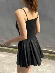 DAZY 2 件套女士夏季休闲连衣裙和夹克套装，简约时尚 - 黑色 - 查看 5