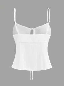 SHEIN MOD Women's Embroidered White Floral Embroidery Boho Top, Casual Summer Western Easter Beach Top, For Rave